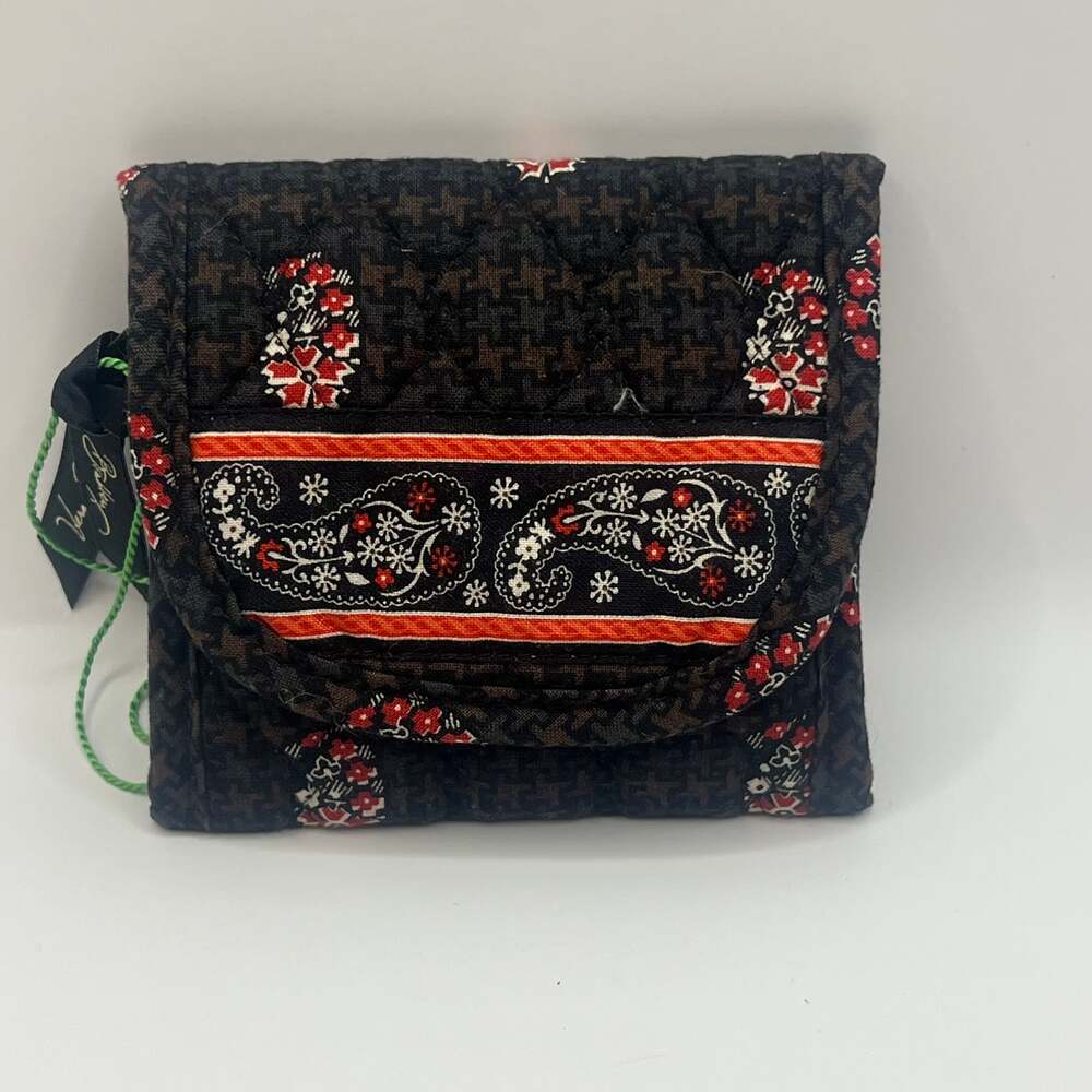 Vera Bradley Houndstooth Brown Tri-Fold Wallet Retired Pattern